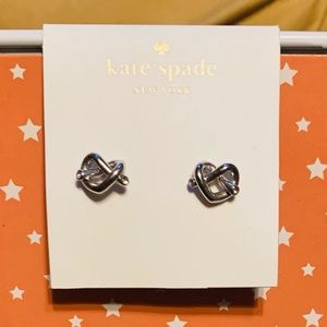 Kate Spade Loves Me Knot Stud Earrings Silver